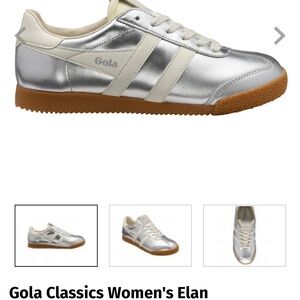 Gola Women's Elan Silver and Cream Trainers with Gum Sole